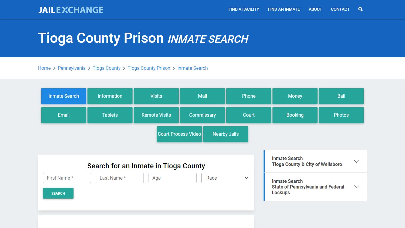 Tioga County Prison, PA Inmate Search: Roster & Mugshots - Jail Exchange